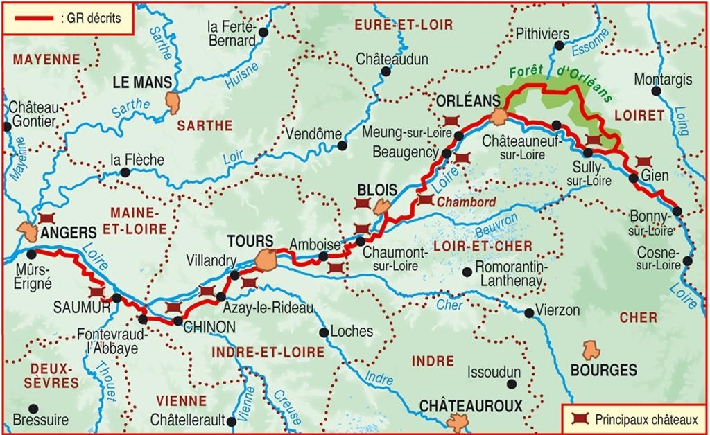 zeevruchten chocola Vergelijkbaar The GR3 long-distance trail, alongside the Loire châteaux - Loire Valley