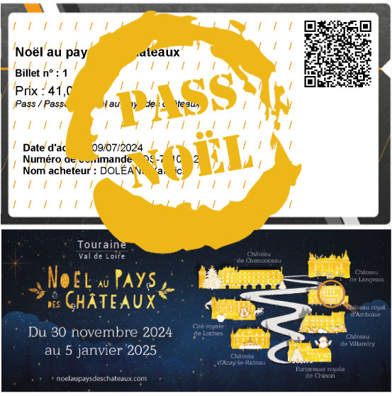 pass 2024 2025 for christmas magic in the land of chateaux, loire valley, france.