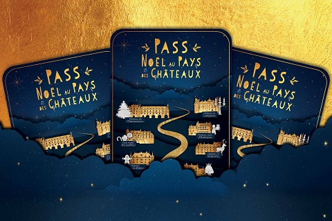 Pass to visit chateaux for christmas, in loire valley, France.