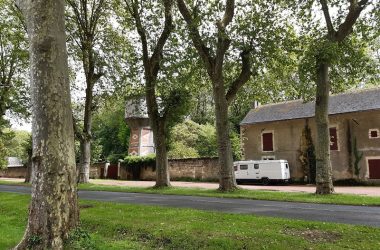 Camper van area – Richelieu, Loire Valley, France.