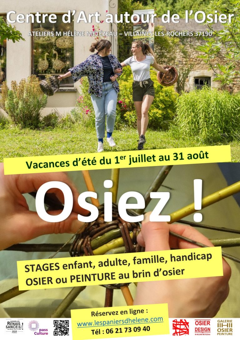 O S I E Z ! ATELIERS OSIER CREATIF à partir de 3 ans  VACANCES D’ETE  – Centre d’Art autour de l’Osier-1